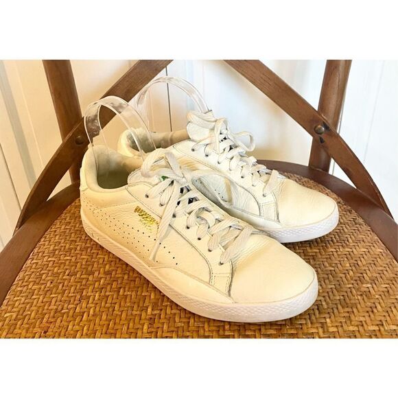 Puma Match leather white sneakers size 7.5 - Picture 2 of 10